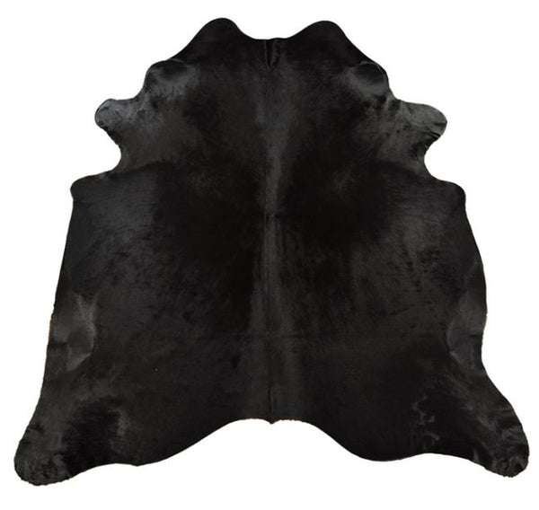 Black Angus hair-on-hide cowhide rug