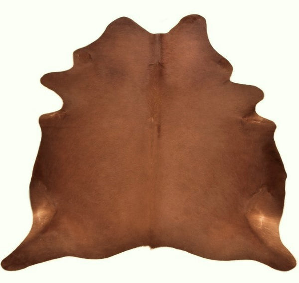 Solid Brown hair-on-hide cowhide rug