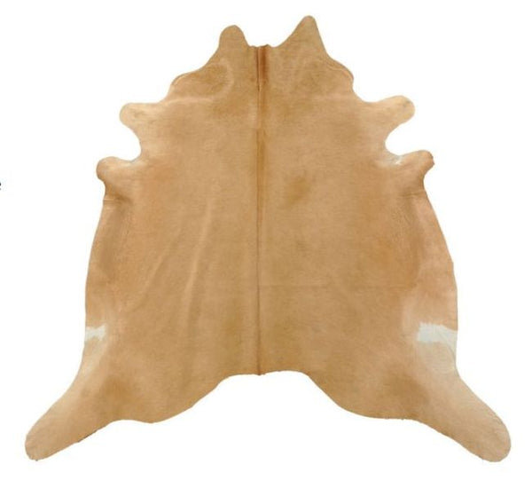 Solid Caramel hair-on-hide cowhide rug