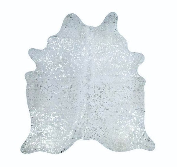 Devoré Silver hair-on-hide cowhide rug