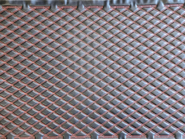 Clearance Panel - Double Diamond | Black / Red Stitch