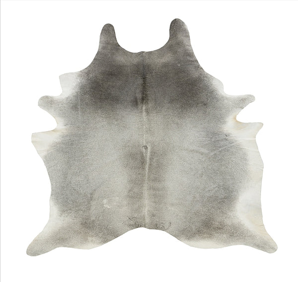 Solid Grey hair-on-hide cowhide rug
