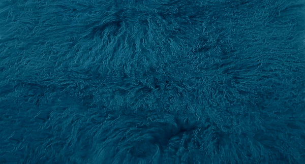 Aqua Blue Tibetan lambskin panel