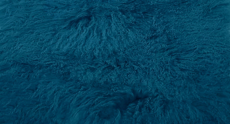 Aqua Blue Tibetan lambskin panel