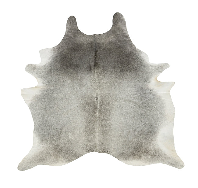 Solid Grey hair-on-hide cowhide rug