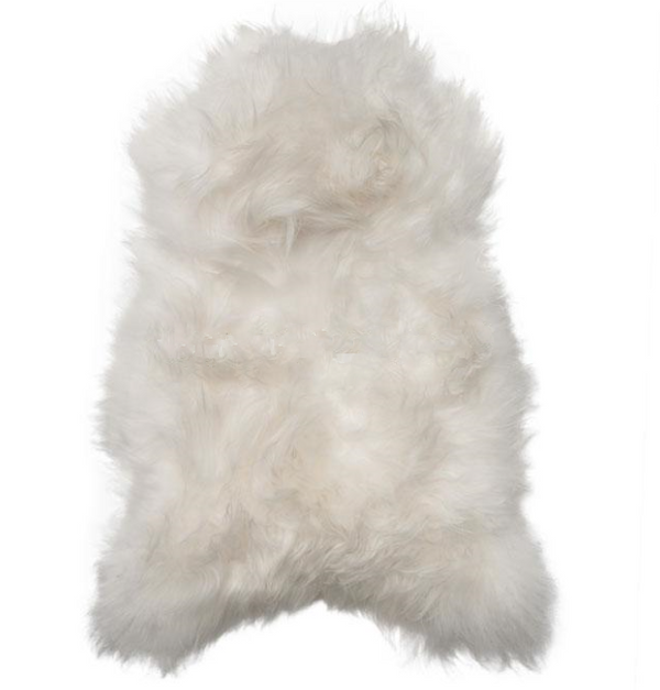 Natural White long-hair Icelandic sheepskin