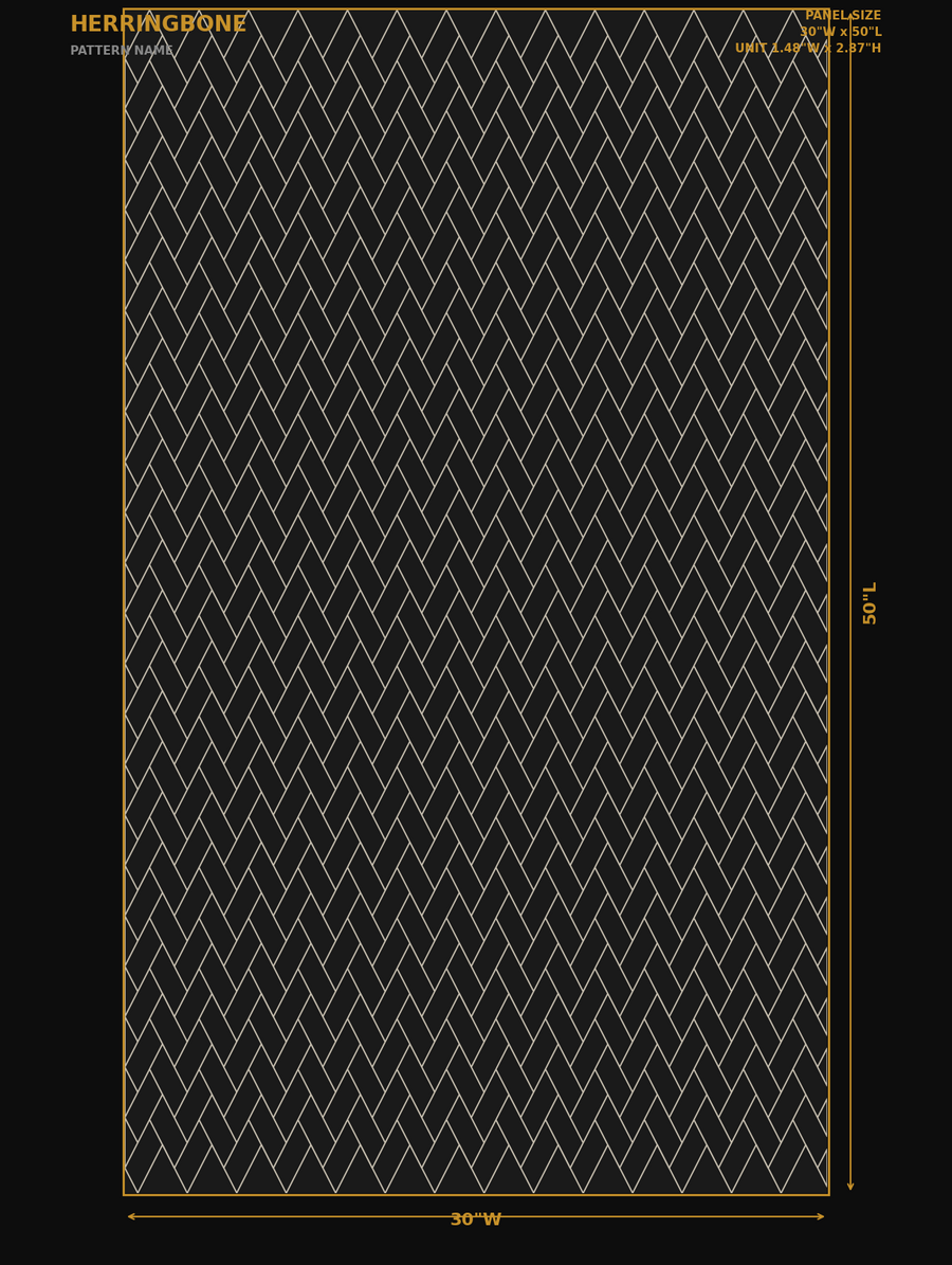 Herringbone — dimensions