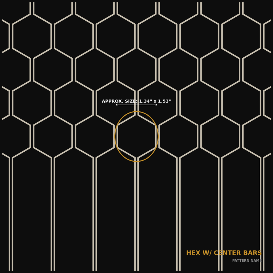 Hex with Center Bars — full pattern