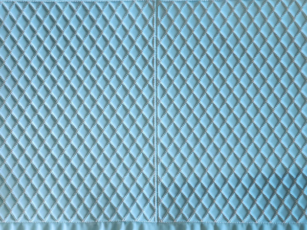Clearance Panel - Double Diamond Split | Light Blue / White Stitch
