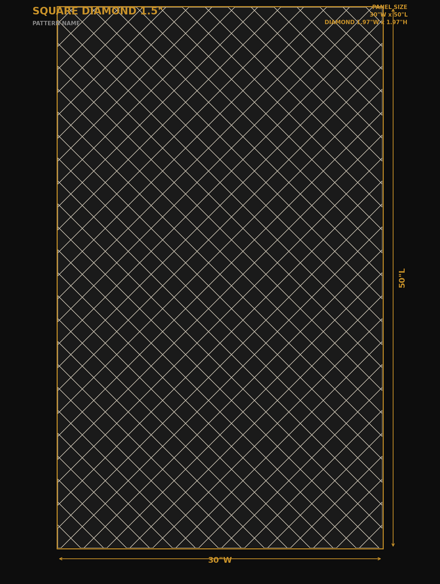 Square Diamond 1.5" — dimensions