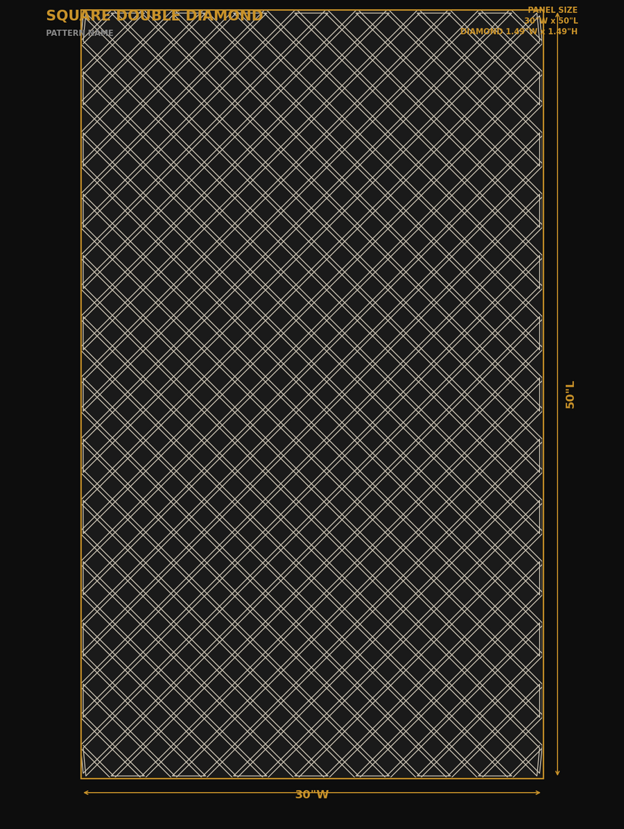 Square Double Diamond — dimensions