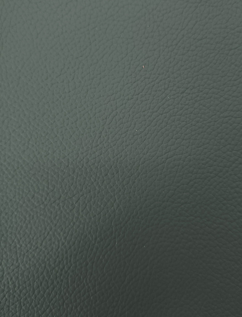 Workhorse leather in Asphalt — material reference; sample deck contains all 18 colors. Physical deck not pictured.